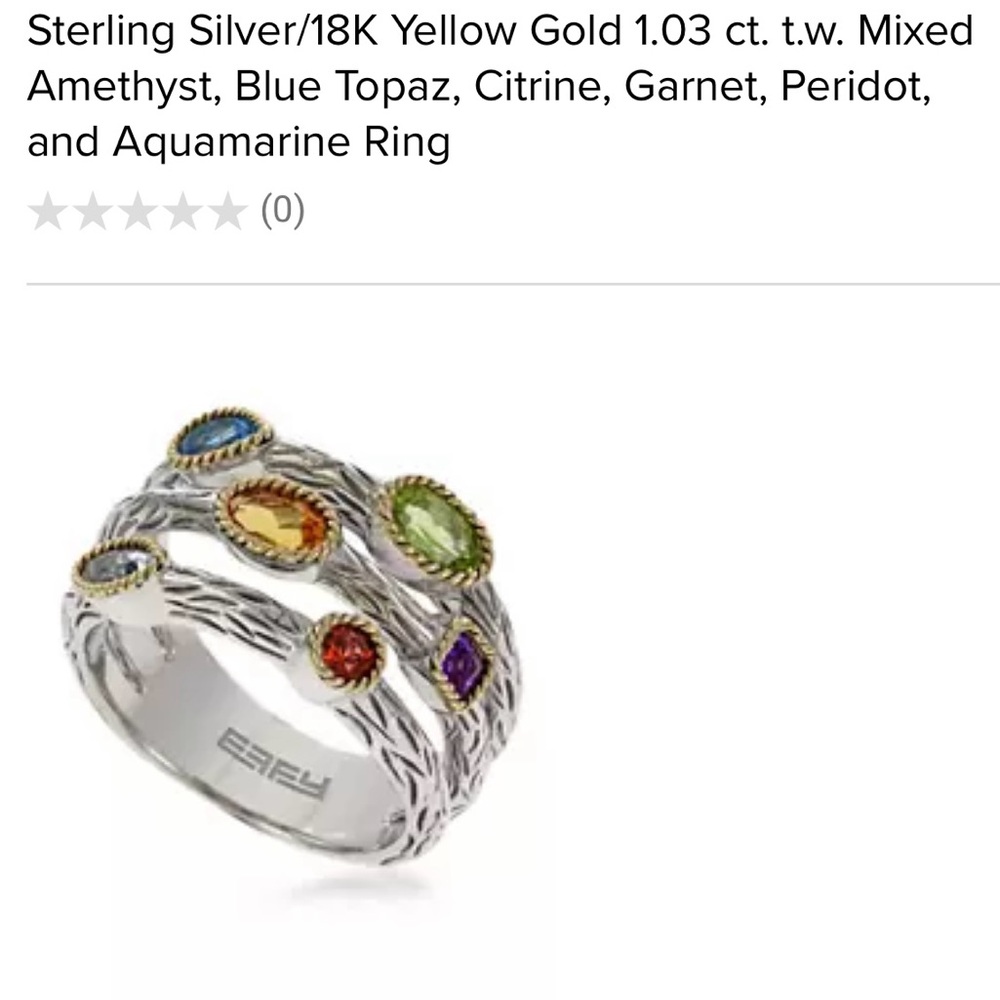 Effy Sterling Silver/18kt Gold multi-stone ring